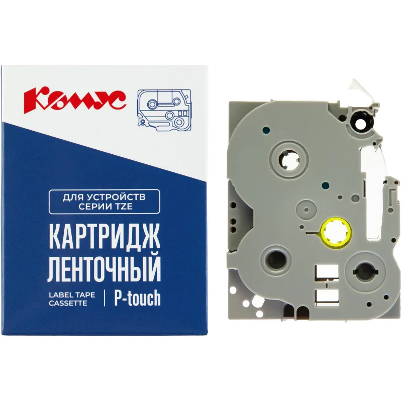 Картридж Комус TZE-455(Brother TZE-455 белый на красном,24мм/8м) 1944206 RL-B-T455P-WT/RE-24MM*8M