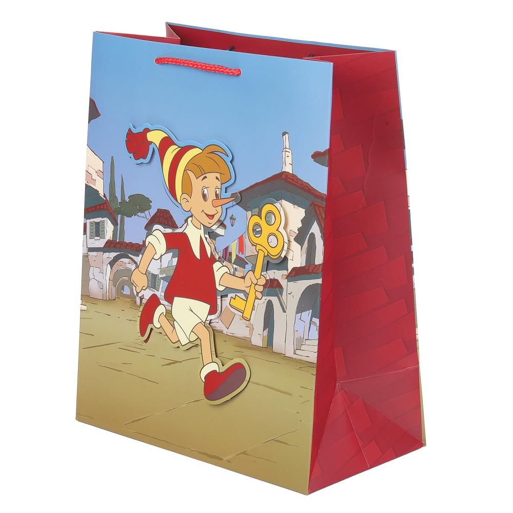 Пакет подарочный аппликация "Союзмультфильм" l, 190 гр/м Чудо праздник PL-130214-BU