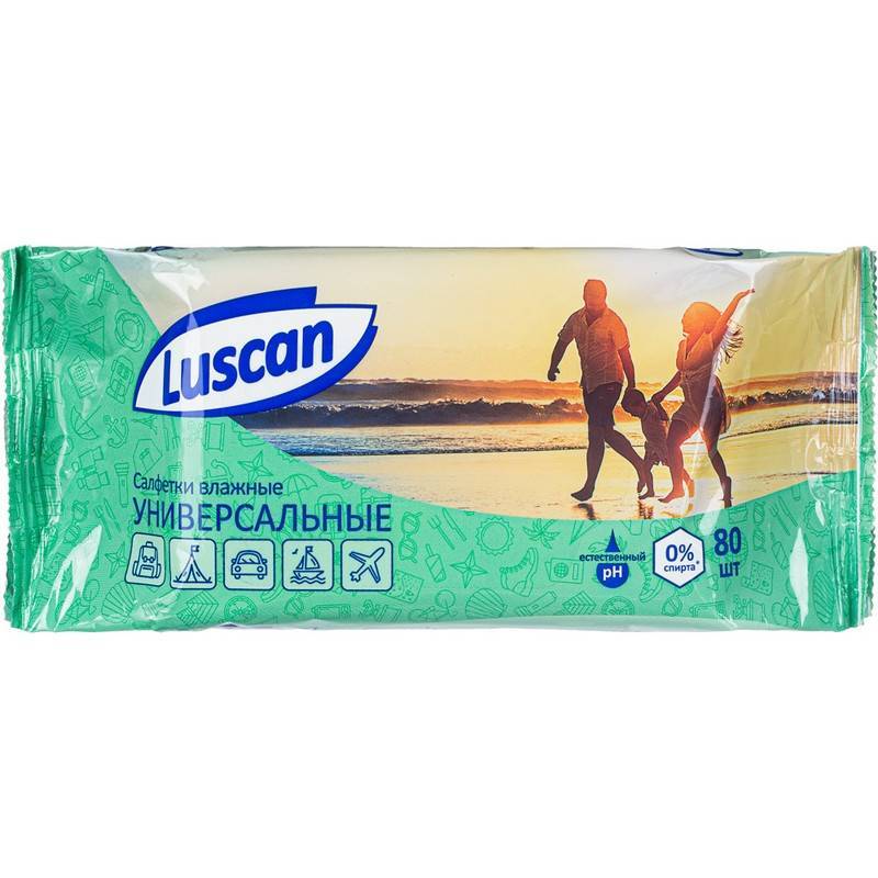 Влажные салфетки Luscan 80 штук в уп 1092004