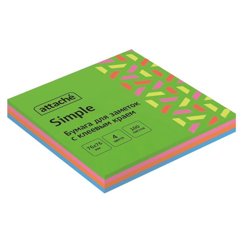Стикеры Attache Bright colours 76х76 Весен.радуга 100л 1622655