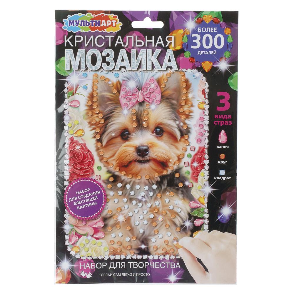 Аппликация кристальная мозаика в конверте Йорк в розах, 17х23 см. МультиАрт CRYST-139900