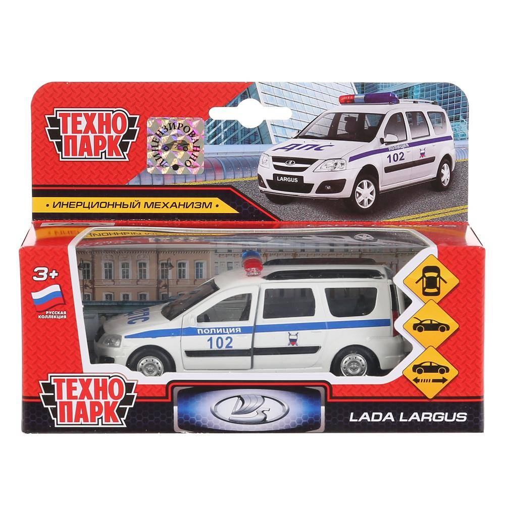 Машина металл Лада Ларгус полиция, 12 см Технопарк SB-16-47-P(W)-WB
