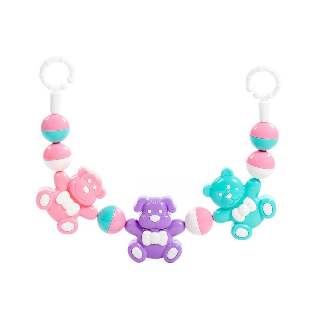 Погремушка-подвеска Полесье Забавные зверята (48 см) сирен/бирюз/розовый П-71569/сирен/бирюз/розовый