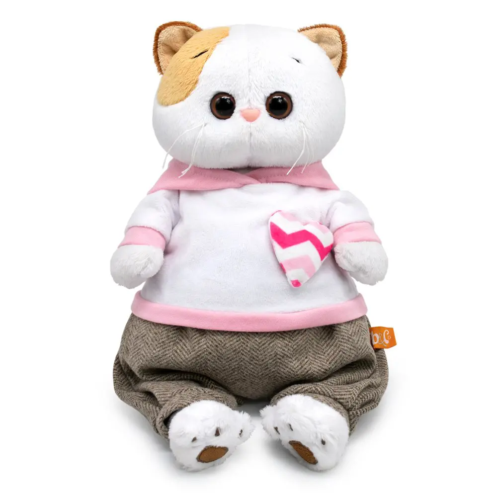 Мягкая игрушка BUDI BASA Кошка Ли-Ли в худи с сердечком и штанах 27 см LK27-140