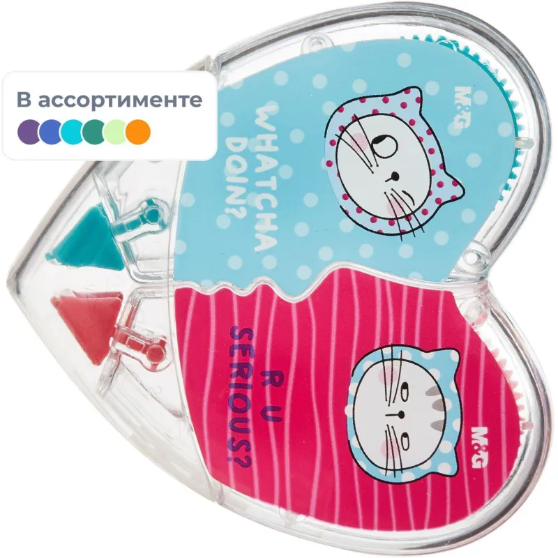 Корректирующая лента M&G So Many Cats 5мм x 5м, 2 шт.в упак, в асс.1773910 HACT1257