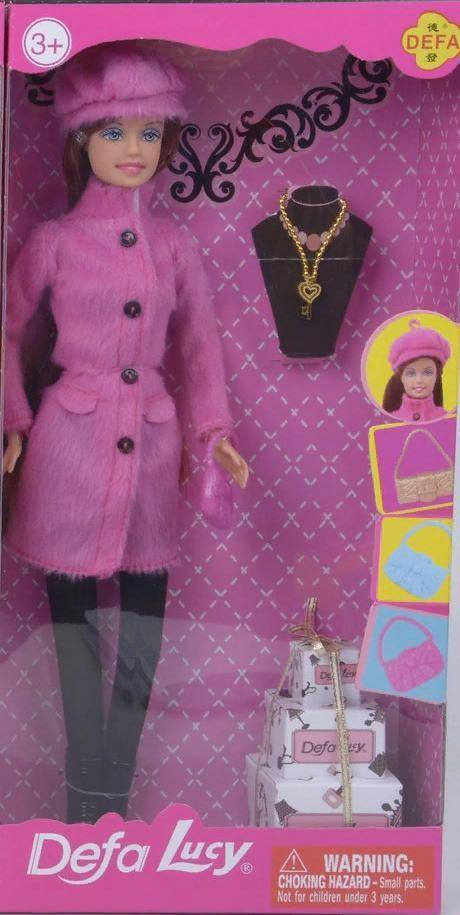 Набор игровой "Красотка" кукла 29 см. 3 предмета DEFA LUCY 8293pink