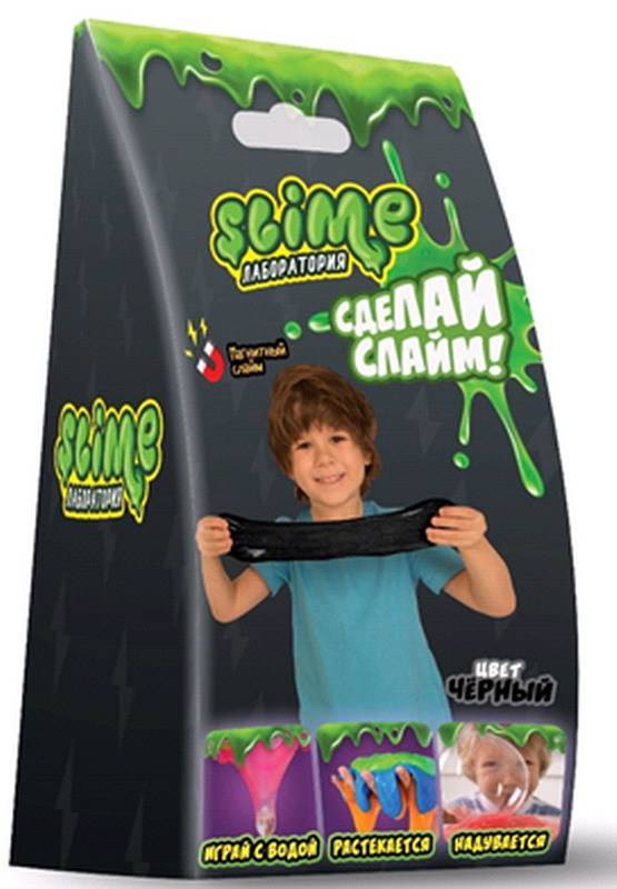 Набор для мальчиков малый "Slime" "Лаборатория" черный магнитный, 100 г Slime Лаборатория SS100-6