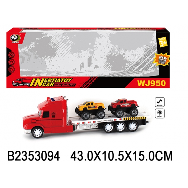 Трейлер инерционный, 2 машинки, свет+звук B2353094