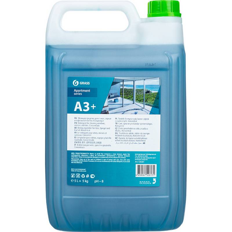 Профхим д/стекл-зеркал поверхн и кафеля Grass/Apartament series А3+, 5л 932531