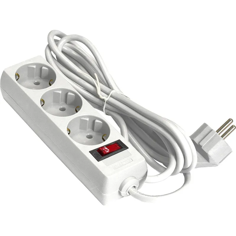 Сетевой фильтр ExeGate SP-3-1.8W 3/р1.8м, 10А/2,2кВт, белый(EX221178RUS) 2120938