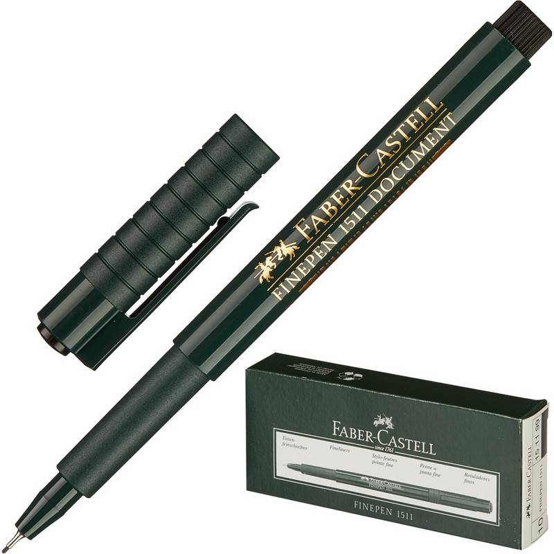 Линер Faber-Castell Finepen 1511 черный (толщина линии 0.4 мм) 735651