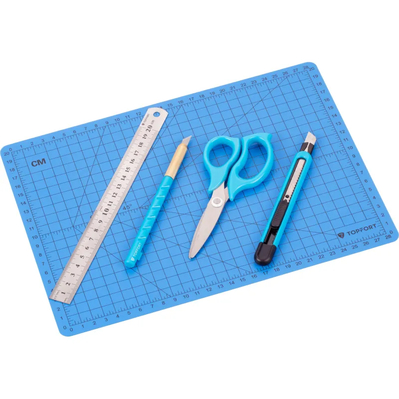 Набор д/вырезания Topfort A4, нож макет, нож 9 мм, линейка, ножницы 2175522 A4