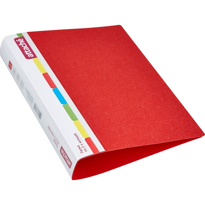 Папка на 2-х кольцах Attache 42 красная до 250 листов (пластик 0.7 мм) 50286