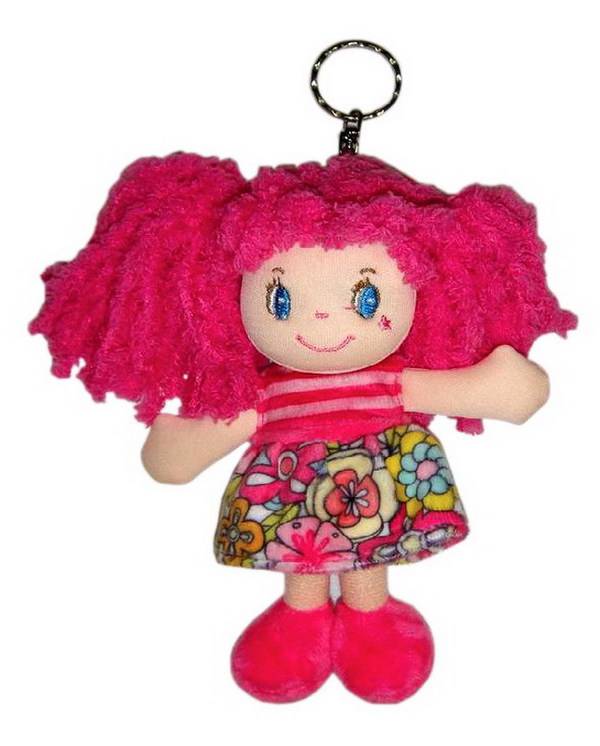 Мягконабивная кукла, с розовыми волосами в розовом платье, с колечком, 15 см, игрушка Creation M6009