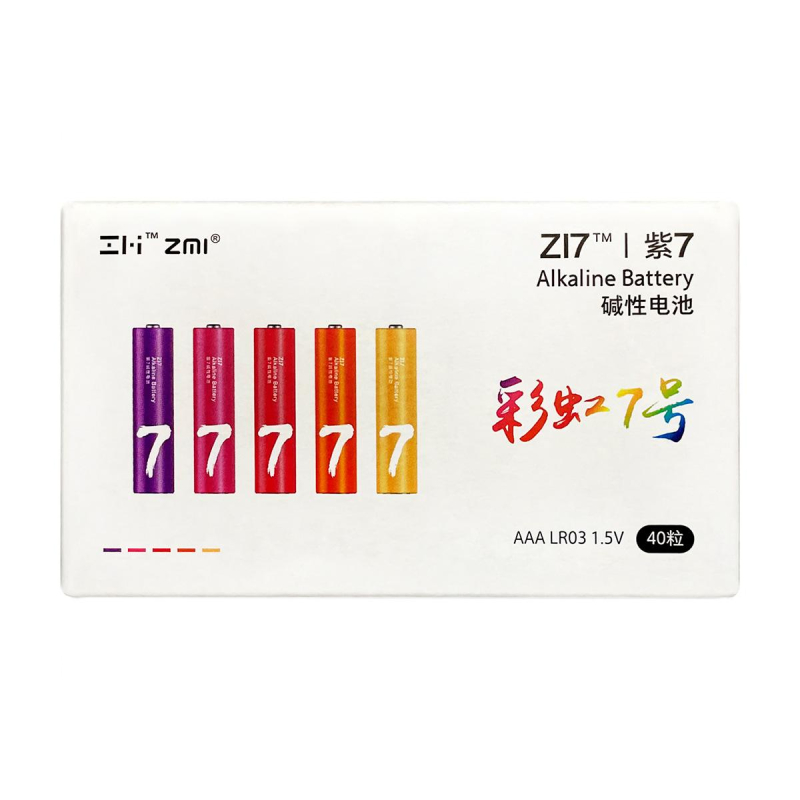 Батарейки алкалиновые Xiaomi ZMI Rainbow Zi7 типа AAA (уп. 40 шт) 1644160 AA740 Colors