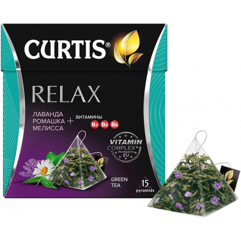 Чай Curtis зеленый Relax,ароматизированный,средний лист, 15шт/уп 1423047