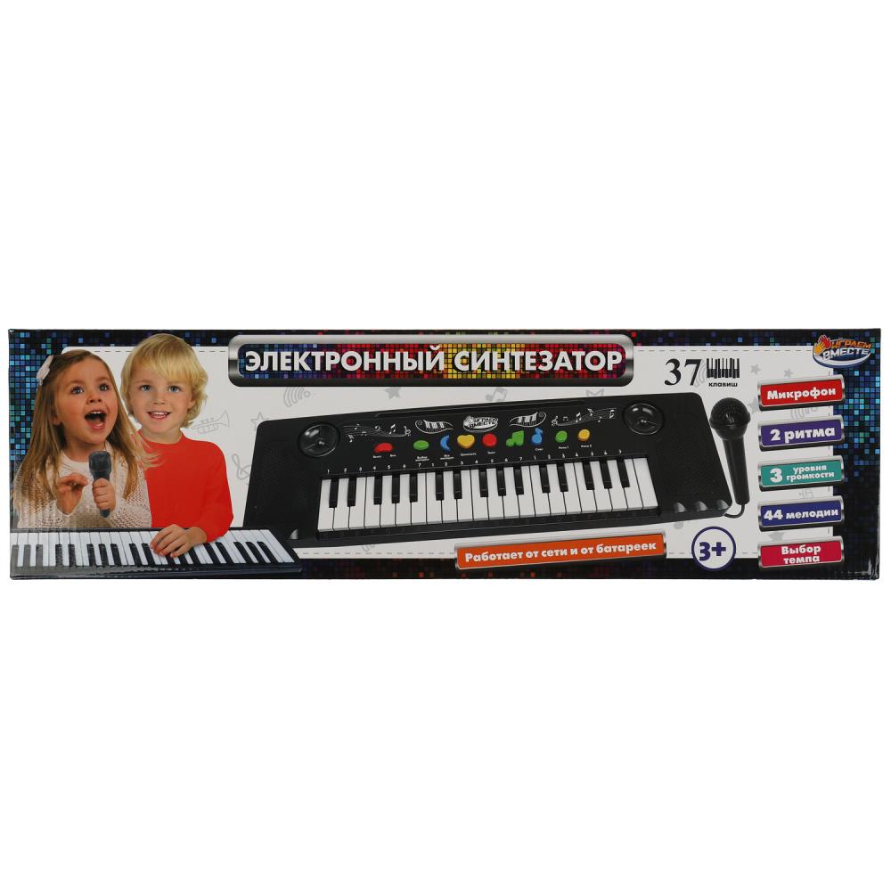 Пианино электронный синтезатор, 37 клавиш, микрофон Играем Вместе 2005M197-R