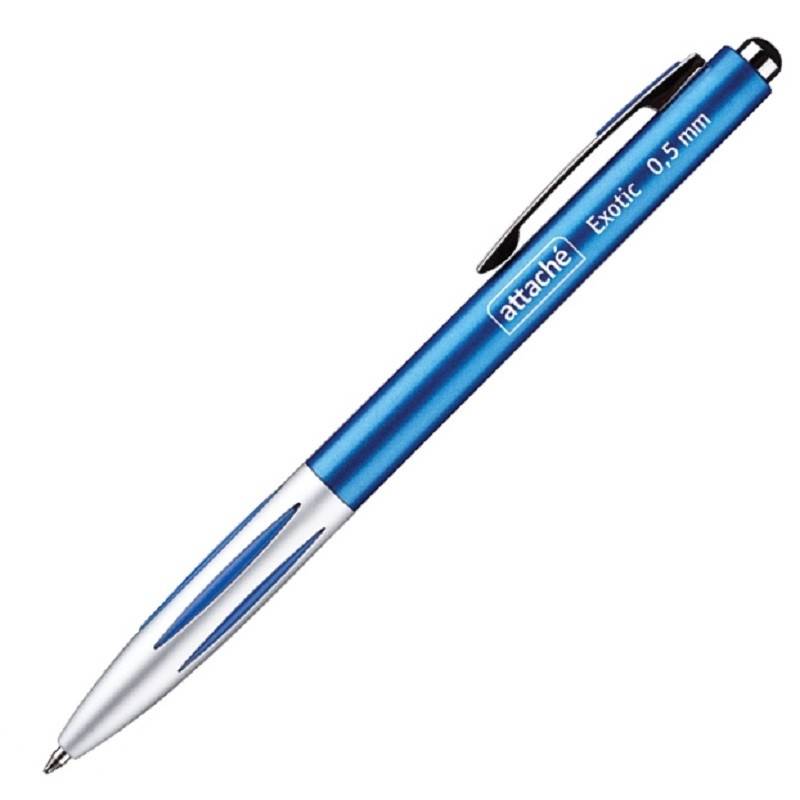 Ручка шариковая Attache Exotic,синий корпус,цвет чернил-синий 389748