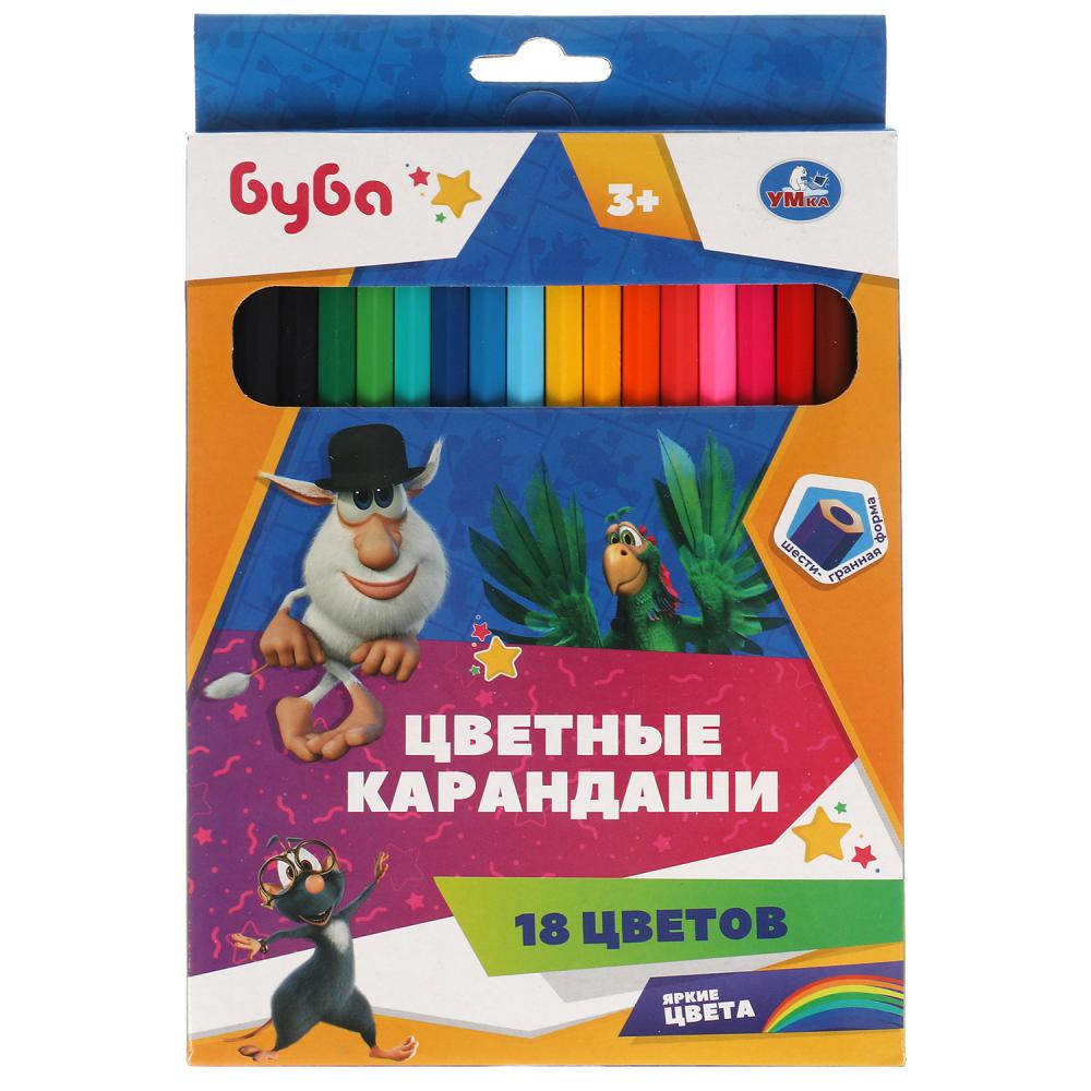 Цветные карандаши Буба, 18 цветов шестигранные УМка CPH18-62111-BU