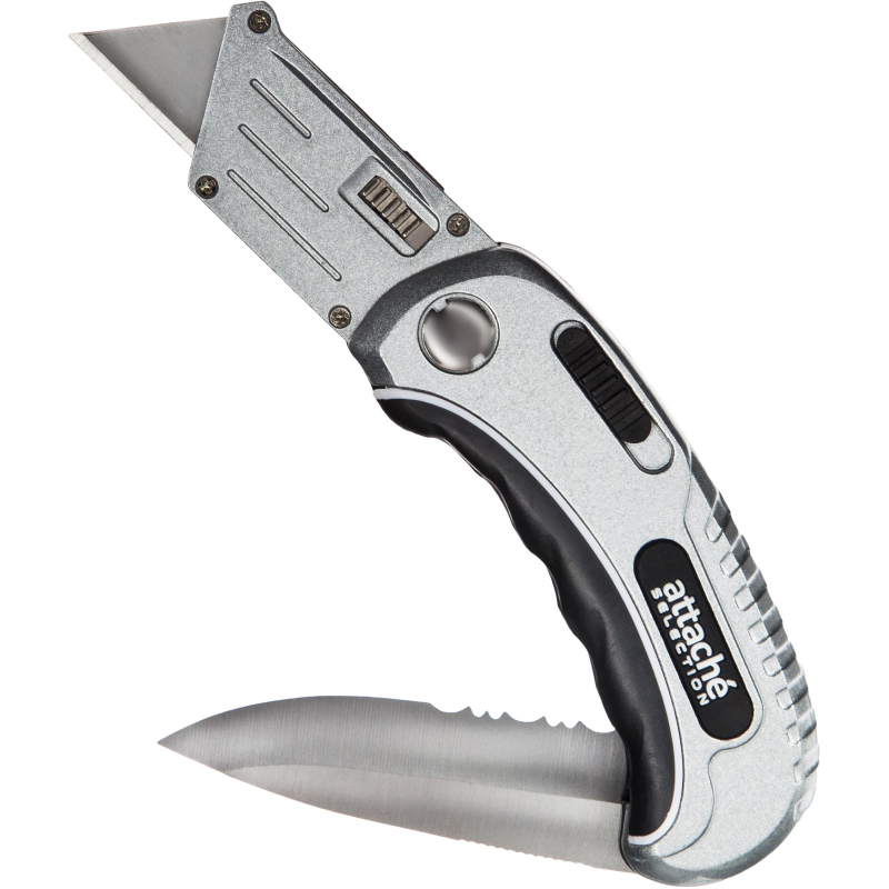 Нож универсальный Attache Selection 2в1,19мм трапец.+складное лезвие 1432256 SX678