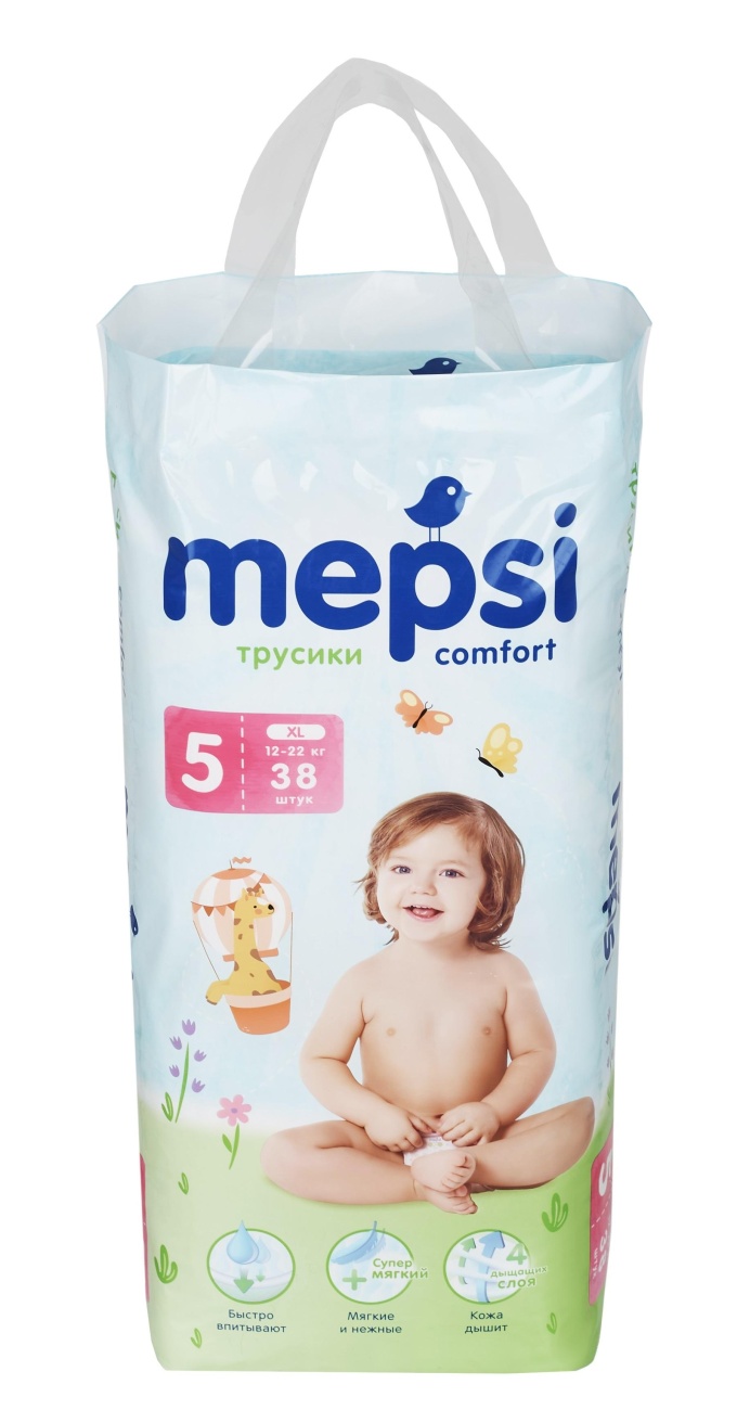 Подгузники -трусики для детей MEPSI XL (12-22 кг) 38 шт/уп 1653728 64
