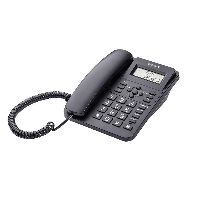 Телефон проводной TeXet TX-264 черный 1899010 127218