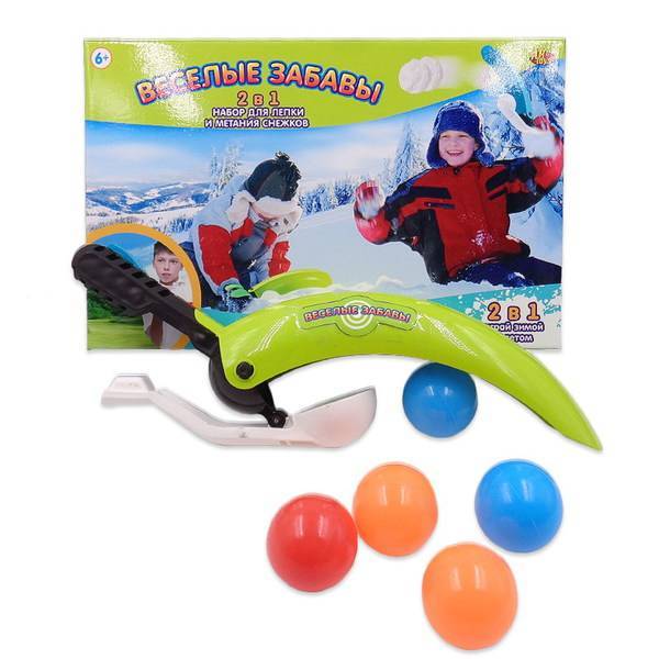 Набор для лепки и метания снежков 2 в 1 "Веселые забавы" в асс (зеленый, голубой) Abtoys PT-00859