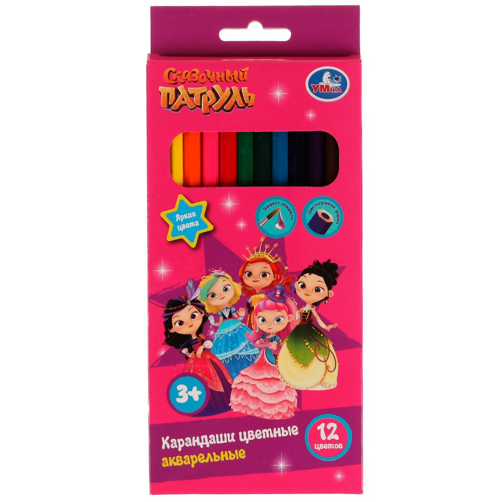 Цветные карандаши Сказочный Патруль 12 цветов, акварельные Умка CPA12-71519-SP