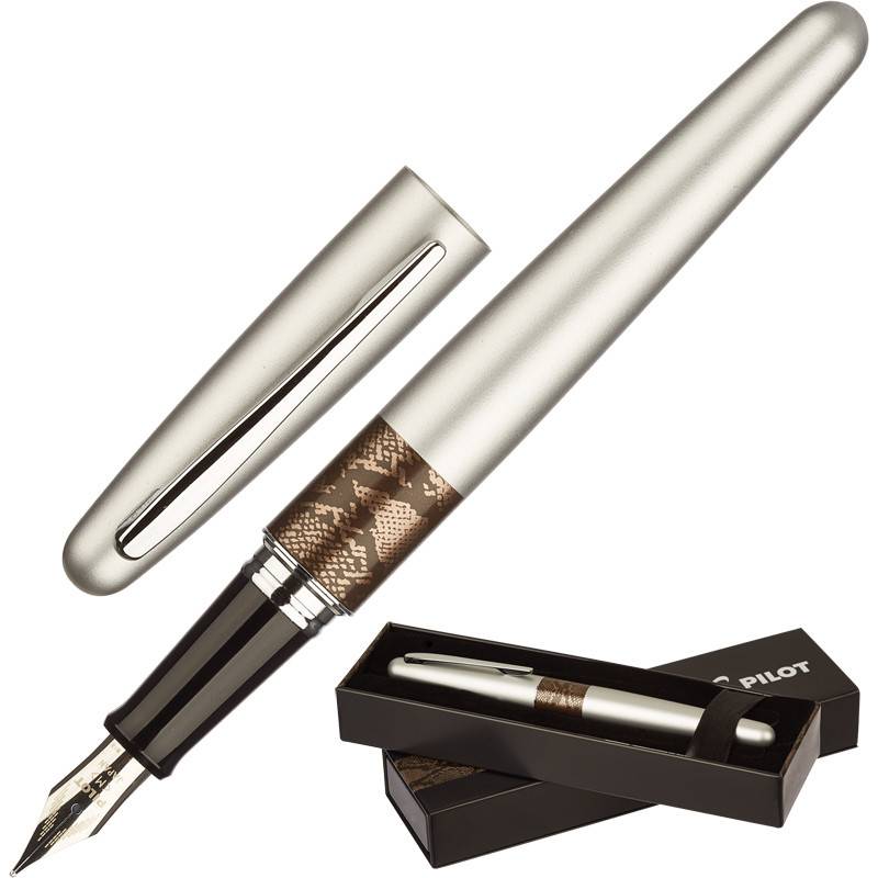 Ручка перьевая Pilot Стальной питон цвет чернил синий цвет корпуса серебристый BL-M-SP 328769