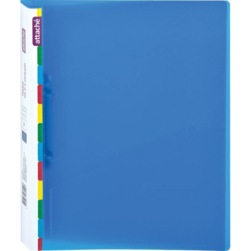 Папка на 2-х кольцах Attache Diagonal 25 мм синяя до 150 листов (пластик 0.5 мм) 391356