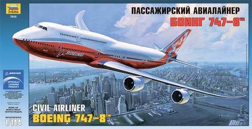 Боинг 747-8 сборная модель Звезда 7010з