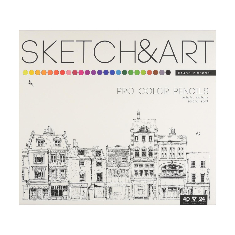 Набор карандашей цветных д/скетч Sketch Art 24 цв в мет коробке 30-0042 1501369