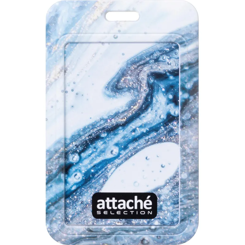 Бейдж с тесьмой Attache Selection 110x68мм вертикальный Fluid 1920631