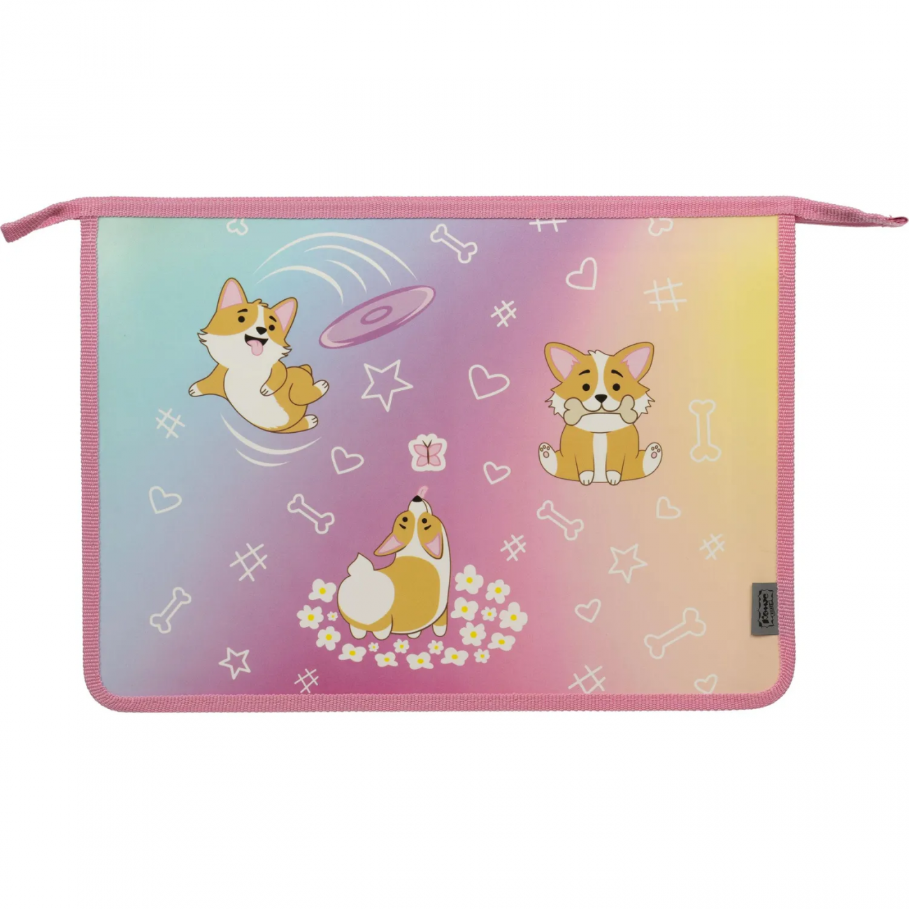 Папка д/тетрадей Corgi time,А4,молн.пласт.ПТ-813 Комус Класс 1557049