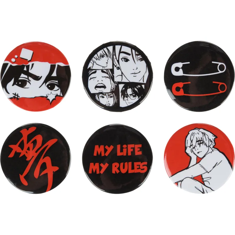 Набор значков Комикс 38мм 6 шт Комус Класс 1842022