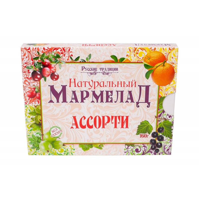 Мармелад натуральный Русские традиции Ассорти, 160гр 1372329