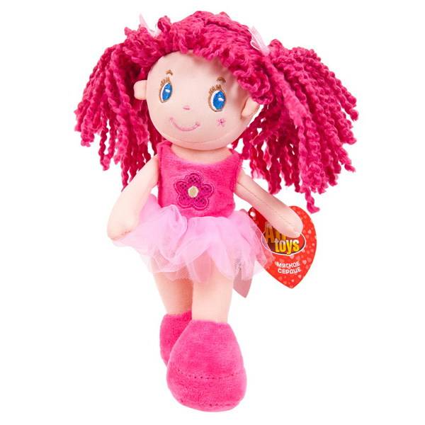 Кукла, с розовыми волосами в розовой пачке, мягконабивная, 20 см, игрушка Creation M6011