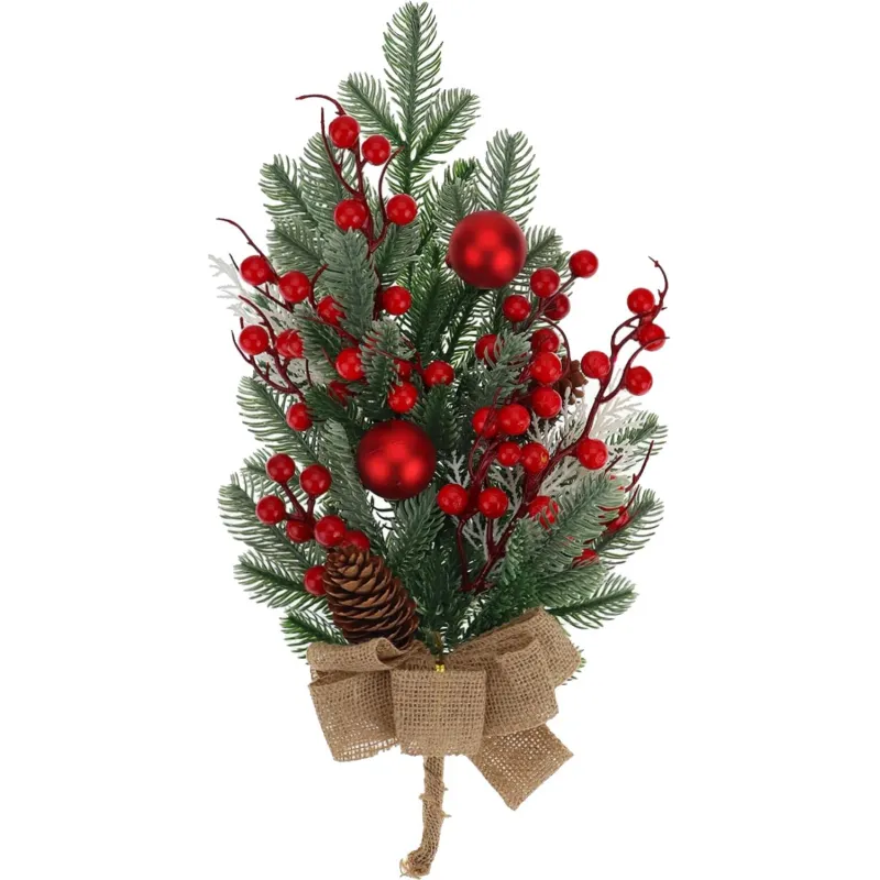 Ветка украшение из хвои с декором 45см. ПВХ НУ-1999 Miland 2118652