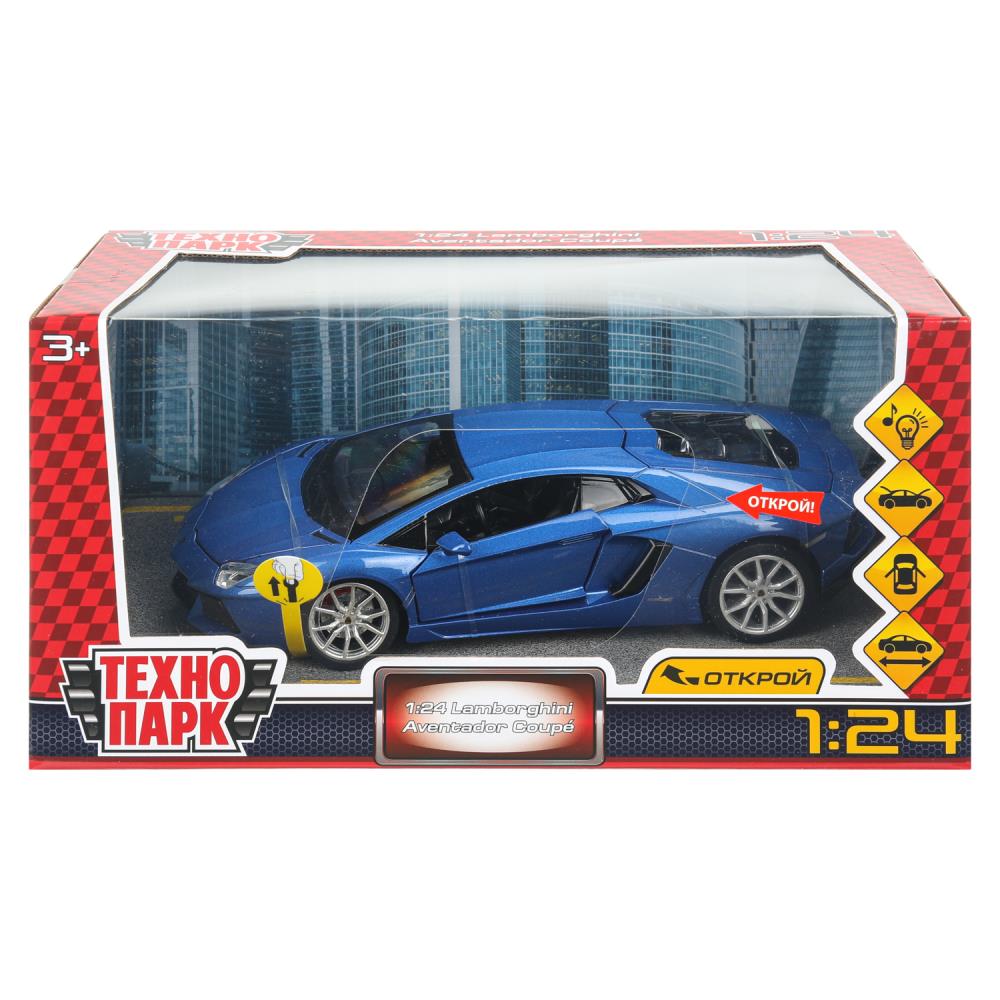 Машина металлическая свет-звук "Ламборгини Авентадор", 19 см. Технопарк 68254A