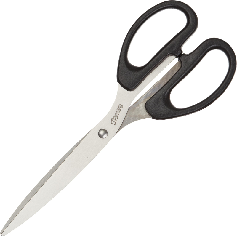 Ножницы Комус 210 мм с пластик. эллиптическими ручками, цвет черный 159333