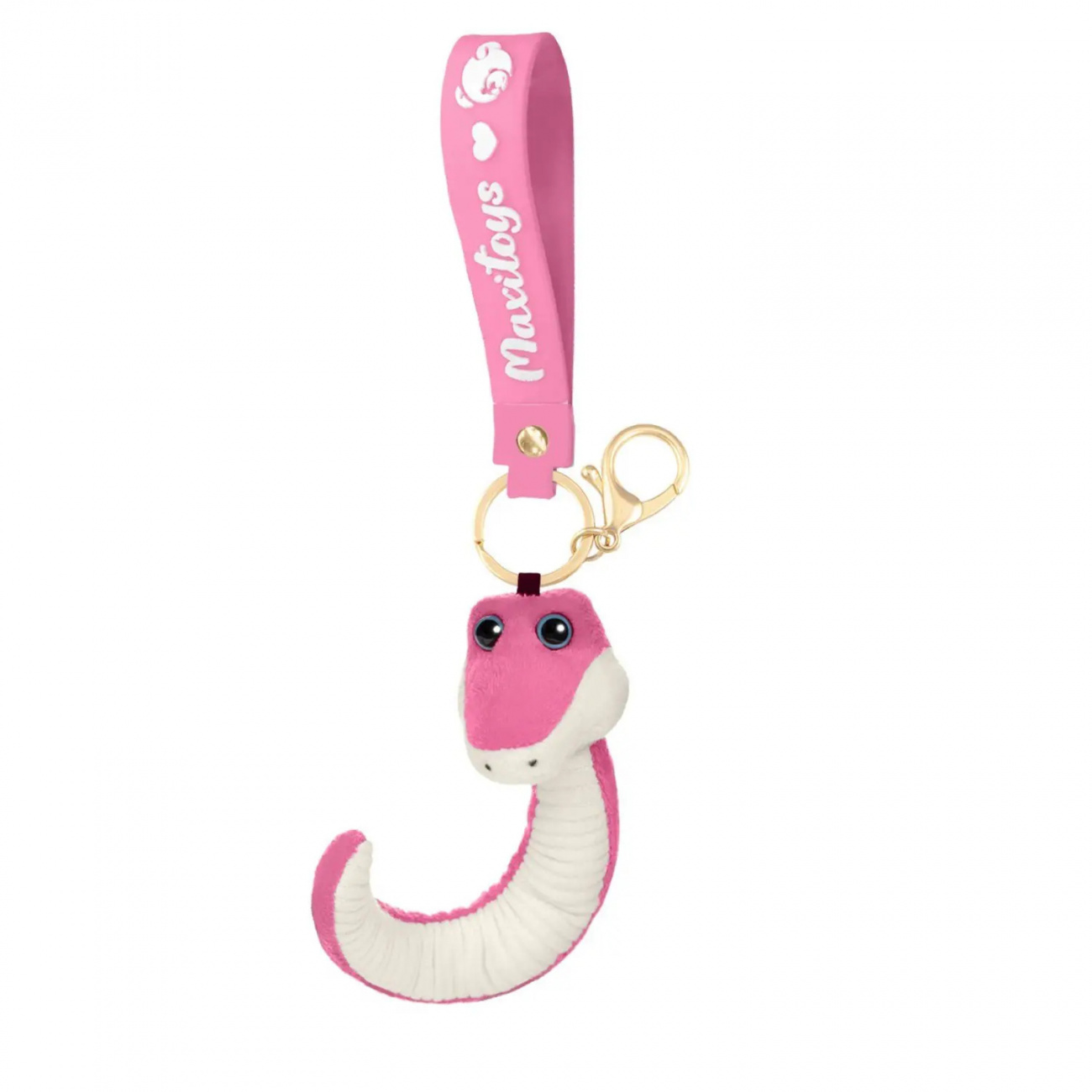 Мягкая Игрушка брелок MAXITOYS Змей Снейк Розовый 12см MT-MRT012411-12