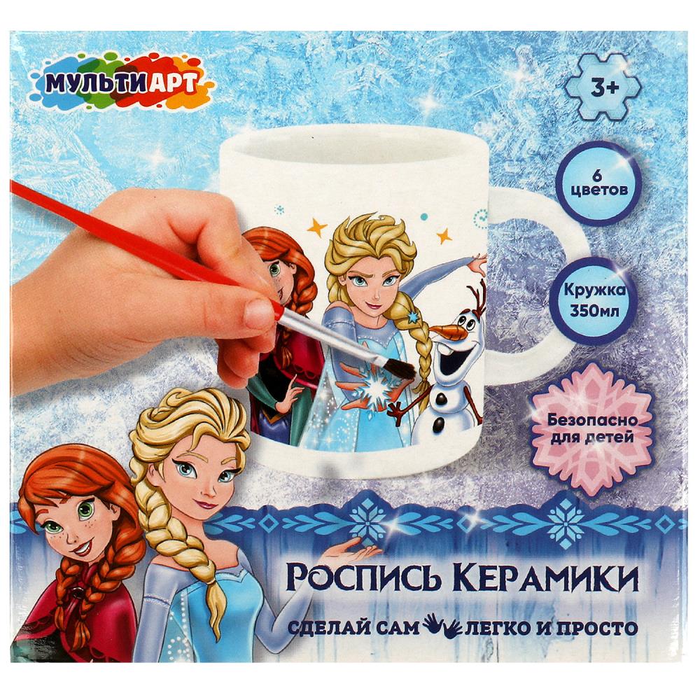 Кружка для росписи, 6 цв. снежная принцесса MultiArt MUG-FR