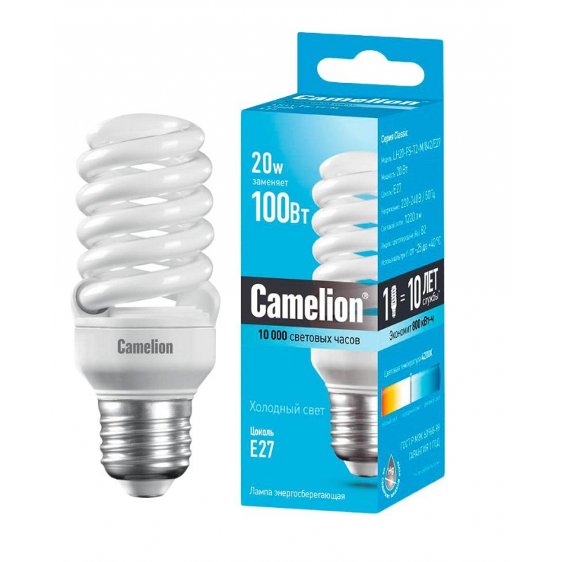 Лампа энергосберегающая Camelion LH20-FS-T2-M/842/ 1245769 10523