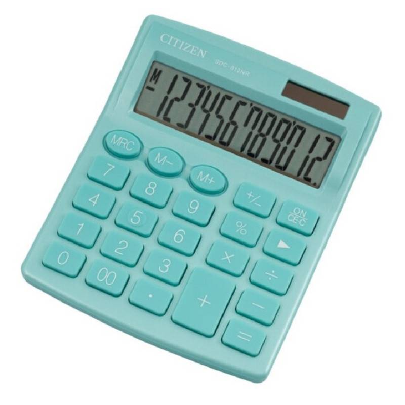 Калькулятор настольный компактный Citizen SDC812NRGNE 12-разрядный зеленый SDC-812NRGNE 1196359