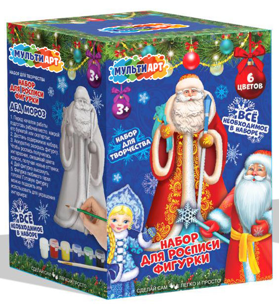 Набор для творчества фигурка для росписи (краски, кисточка) Дед Мороз MultiArt PAINTFIGURE-NY-MA1 (24)