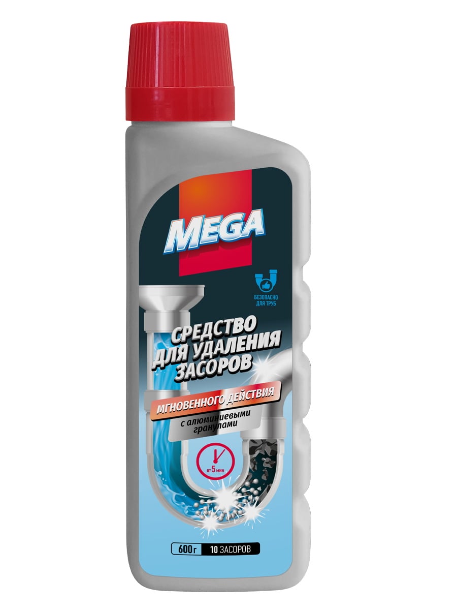 MEGA Средство для удаления засоров 600 г 4660120114436