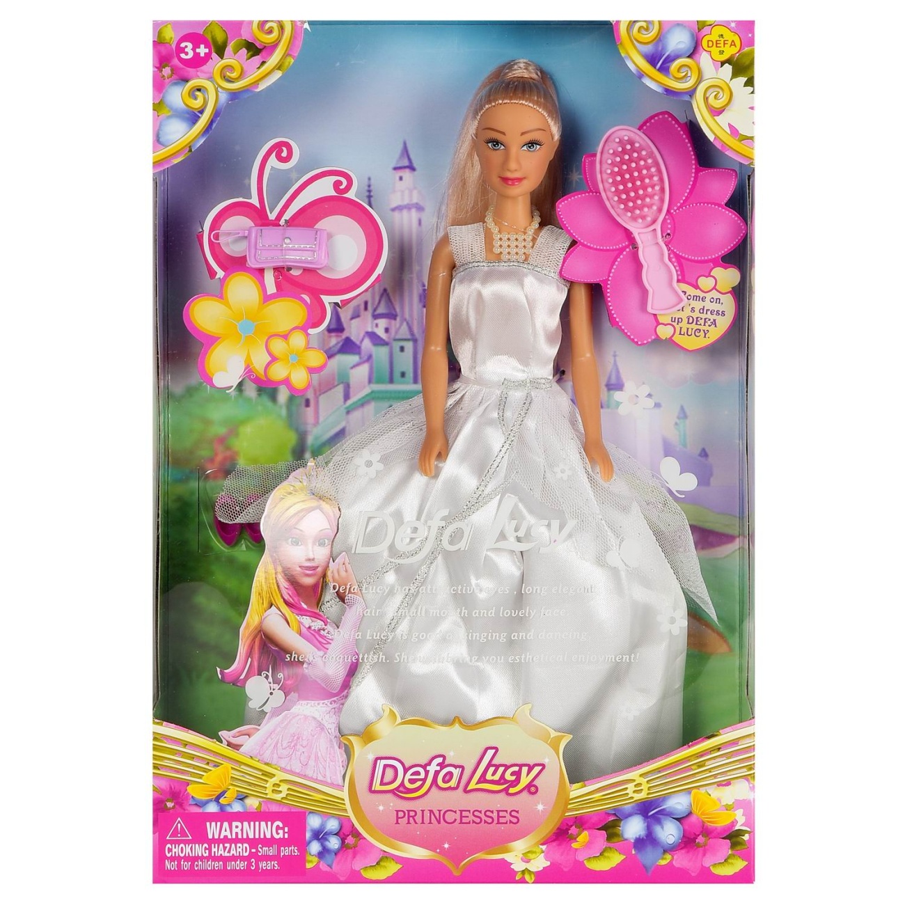 Кукла Defa Lucy Очаровательная принцесса в белом платье с аксесс. 29см 8063d/белое