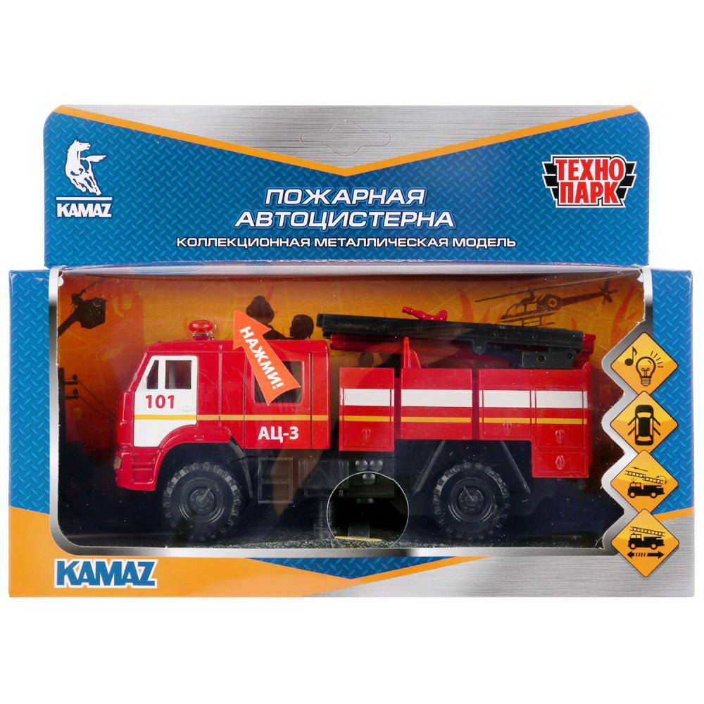 Машинка Технопарк Kамаз Пожарная, свет и звук, 15 см KAM43502-15SLFIR-RD