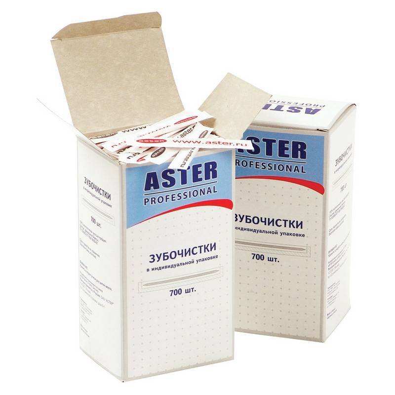 Зубочистки деревянные Aster Professional 700 штук в бумажных упаковках 86865