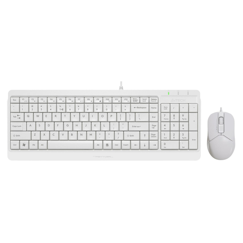Набор клавиатура+мышь A4Tech Fstyler F1512 клав:белый мышь:белый USB 1557519 1454168